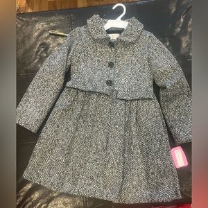 Gilrs Faux Tweed Pea Coat